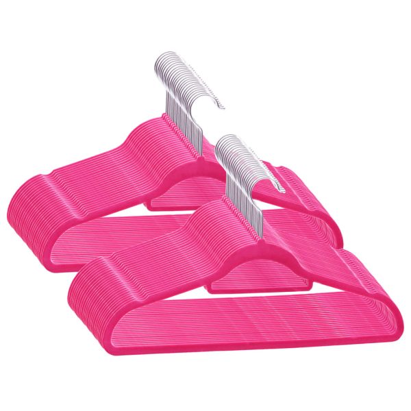50 pcs conjunto de cabides antiderrapantes veludo rosa - Image 2