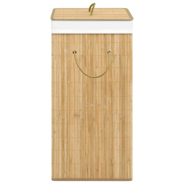 Cesto para roupa suja c/ 2 secções 72 L bambu - Image 5