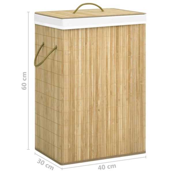 Cesto para roupa suja c/ 2 secções 72 L bambu - Image 9