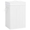 Cesto para roupa suja c/ 2 secções 72 L bambu branco