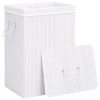 Cesto para roupa suja c/ 2 secções 72 L bambu branco - Image 3