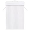 Cesto para roupa suja c/ 2 secções 72 L bambu branco - Image 4