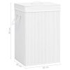 Cesto para roupa suja c/ 2 secções 72 L bambu branco - Image 9