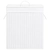 Cesto para roupa suja c/ 2 secções 100 L bambu branco - Image 4