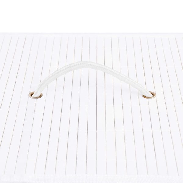 Cesto para roupa suja c/ 2 secções 100 L bambu branco - Image 6