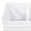 Cesto para roupa suja c/ 2 secções 100 L bambu branco - Image 7