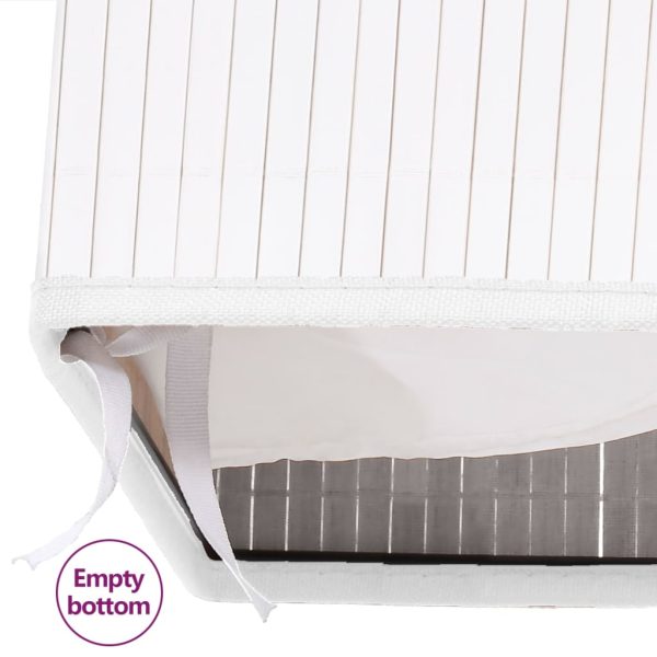 Cesto para roupa suja c/ secção única 83 L bambu branco - Image 8