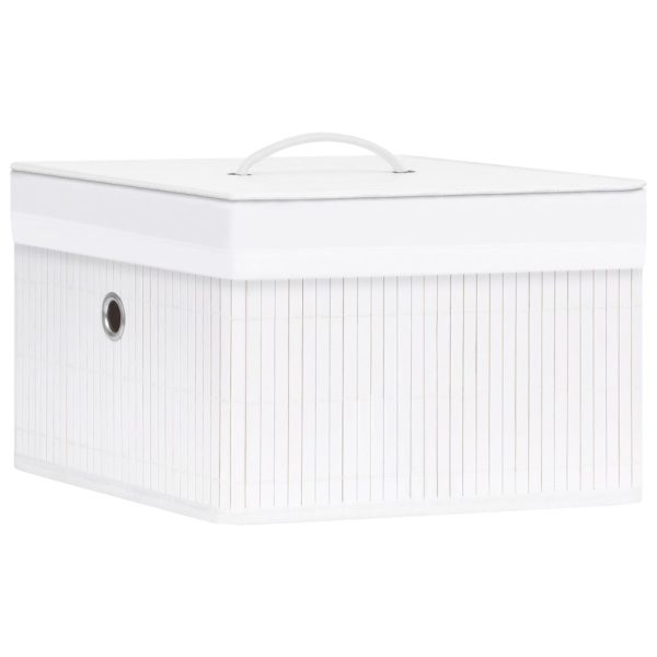 Caixas de arrumação 4 pcs bambu branco - Image 2