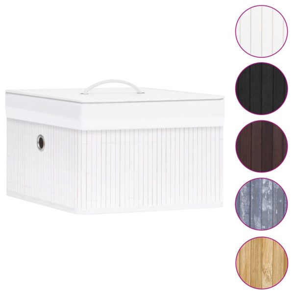 Caixas de arrumação 4 pcs bambu branco - Image 3