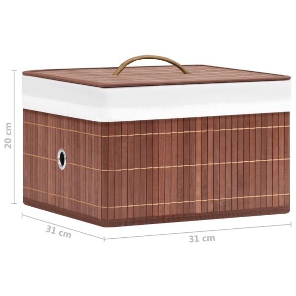 Caixas de arrumação 4 pcs bambu castanho - Image 10