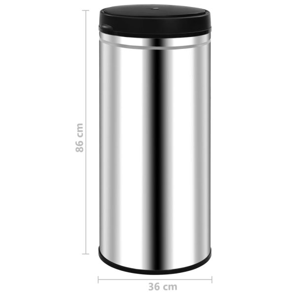 Caixote do lixo com sensor automático 80 L aço inoxidável - Image 7