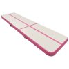 Colchão de ginástica insuflável c/ bomba 600x100x15 cm PVC rosa - Image 2