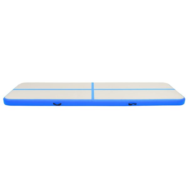 Colchão de ginástica insuflável c/ bomba 800x100x15 cm PVC azul - Image 3