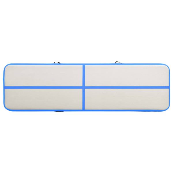 Colchão de ginástica insuflável c/ bomba 800x100x15 cm PVC azul - Image 4