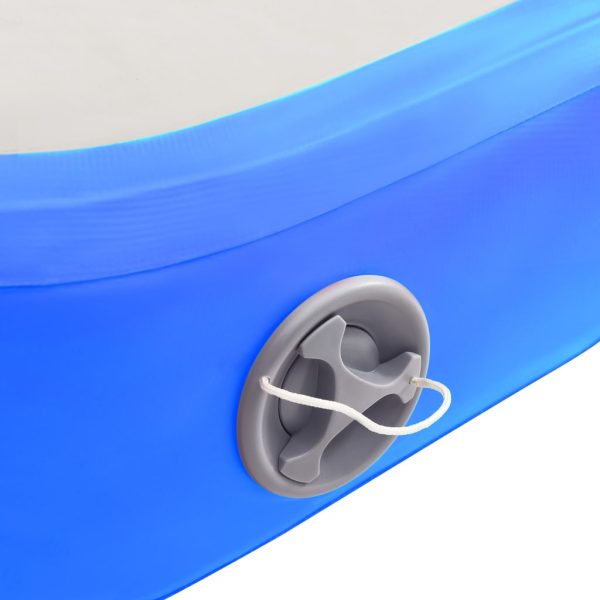 Colchão de ginástica insuflável c/ bomba 800x100x15 cm PVC azul - Image 7