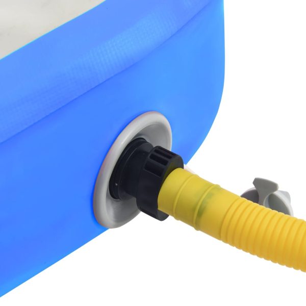 Colchão de ginástica insuflável c/ bomba 800x100x15 cm PVC azul - Image 8