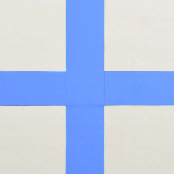 Colchão de ginástica insuflável c/ bomba 800x100x15 cm PVC azul - Image 10