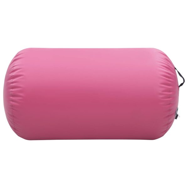 Rolo de ginástica/yoga insuflável com bomba 100x60 cm PVC rosa - Image 2