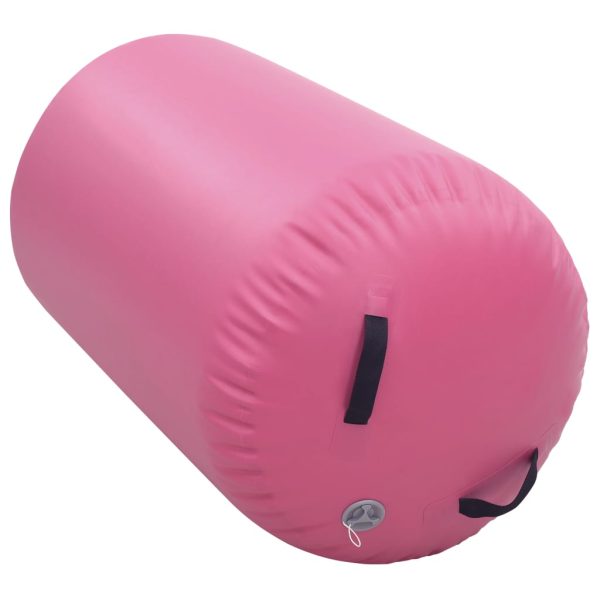 Rolo de ginástica/yoga insuflável com bomba 100x60 cm PVC rosa - Image 3