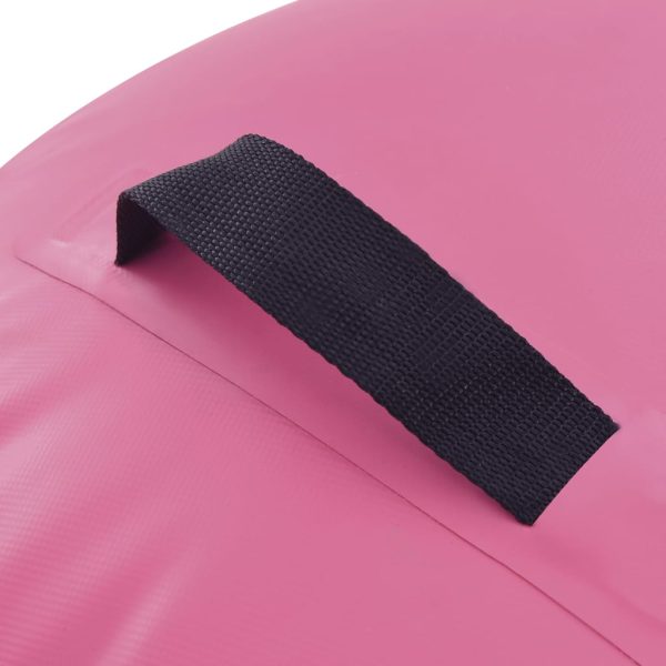 Rolo de ginástica/yoga insuflável com bomba 100x60 cm PVC rosa - Image 5