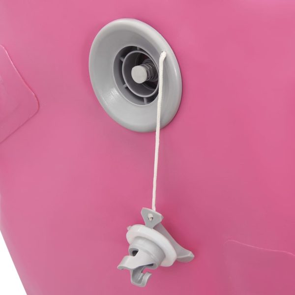 Rolo de ginástica/yoga insuflável com bomba 100x60 cm PVC rosa - Image 7