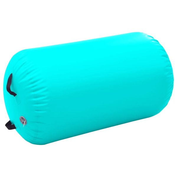 Rolo de ginástica/yoga insuflável com bomba 100x60 cm PVC verde - Image 2