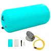 Rolo de ginástica/yoga insuflável com bomba 120x75 cm PVC verde