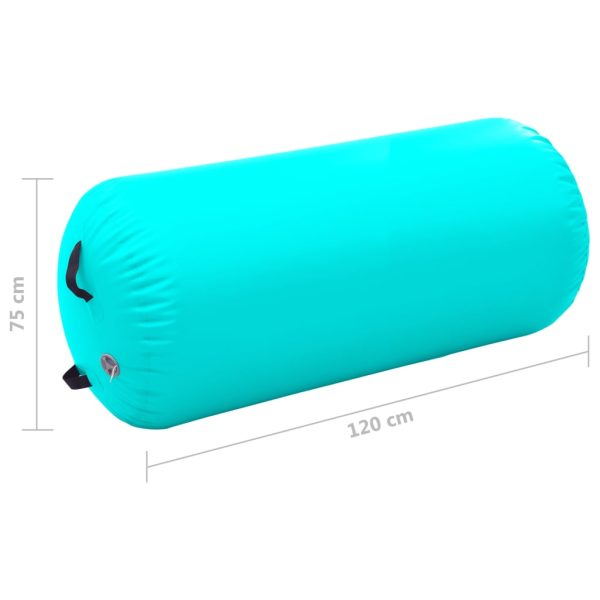 Rolo de ginástica/yoga insuflável com bomba 120x75 cm PVC verde - Image 11