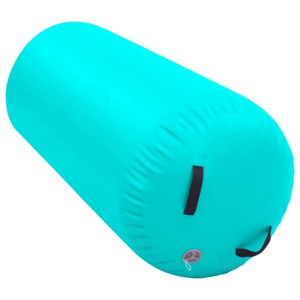 Rolo de ginástica/yoga insuflável com bomba 120x75 cm PVC verde - Image 4