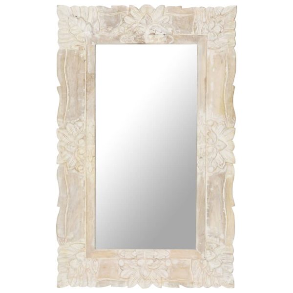 Espelho 80x50 cm madeira de mangueira maciça branco