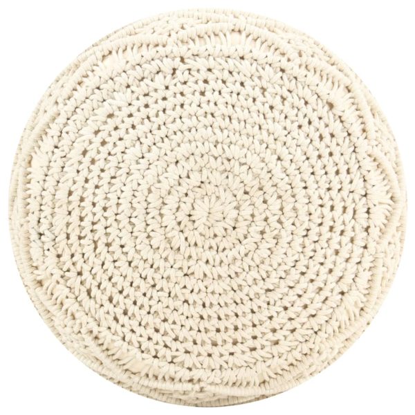 Pufe artesanal macramé 45x30 cm algodão - Image 2