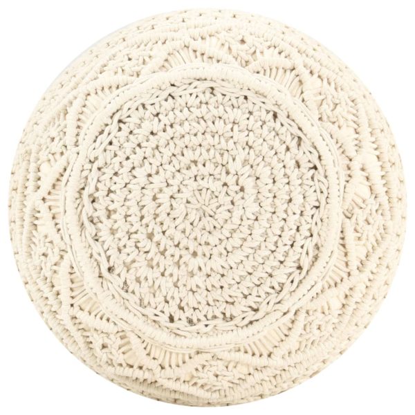 Pufe artesanal macramé 45x30 cm algodão - Image 3