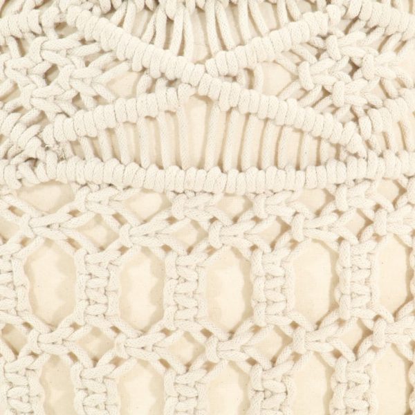 Pufe artesanal macramé 45x30 cm algodão - Image 4