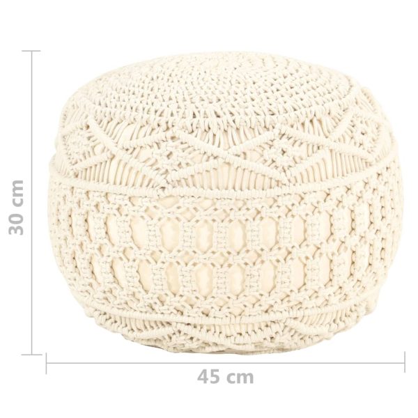 Pufe artesanal macramé 45x30 cm algodão - Image 5