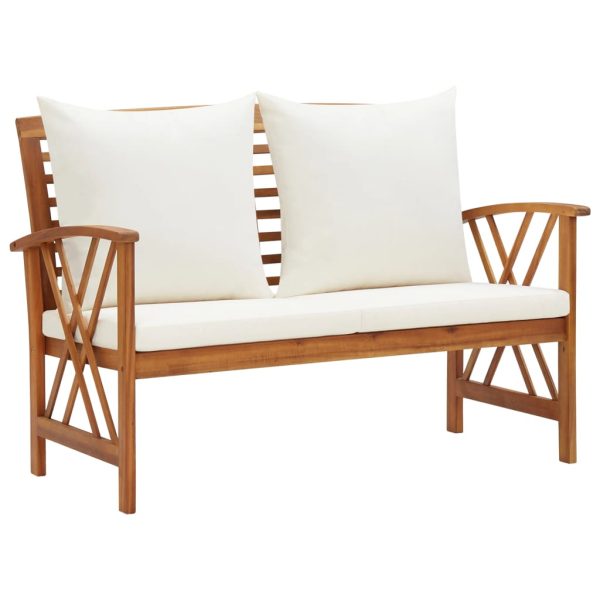 4 pcs conj. lounge jardim c/ almofadões madeira acácia maciça - Image 5