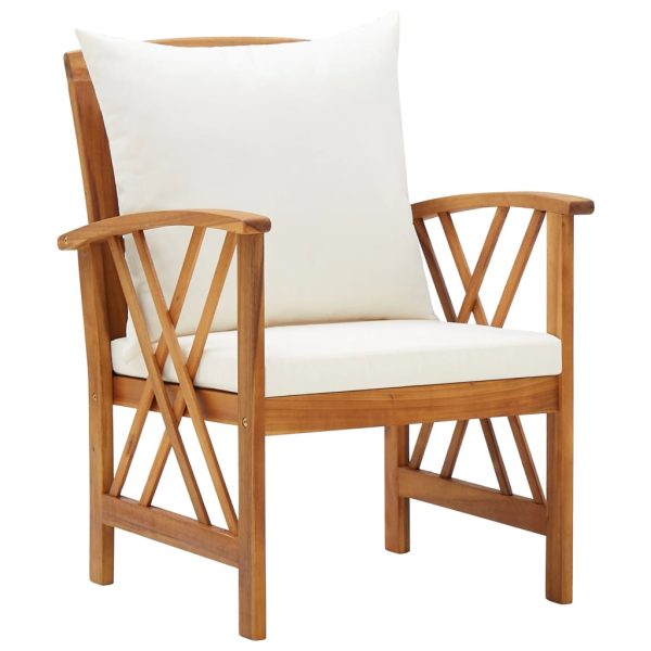 4 pcs conj. lounge jardim c/ almofadões madeira acácia maciça - Image 6