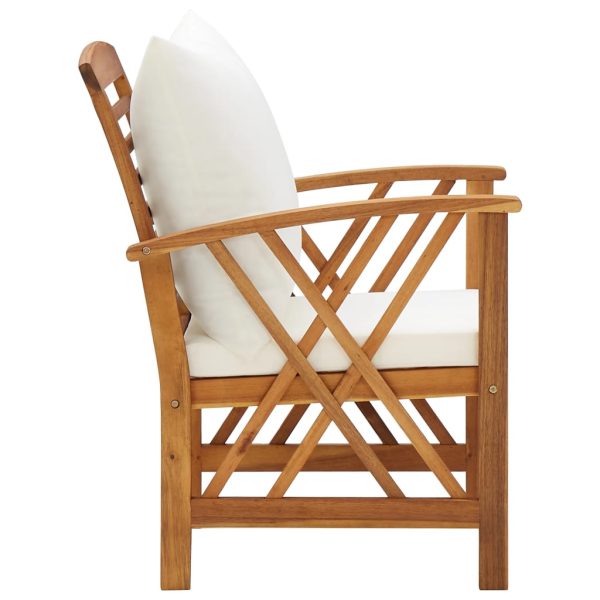 4 pcs conj. lounge jardim c/ almofadões madeira acácia maciça - Image 7