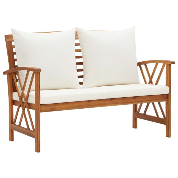 3 pcs conjunto lounge de jardim c/ almofadões acácia maciça - Image 5