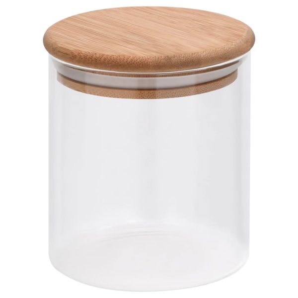 Frascos de vidro com tampas de bambu 6 pcs 600 ml - Image 2