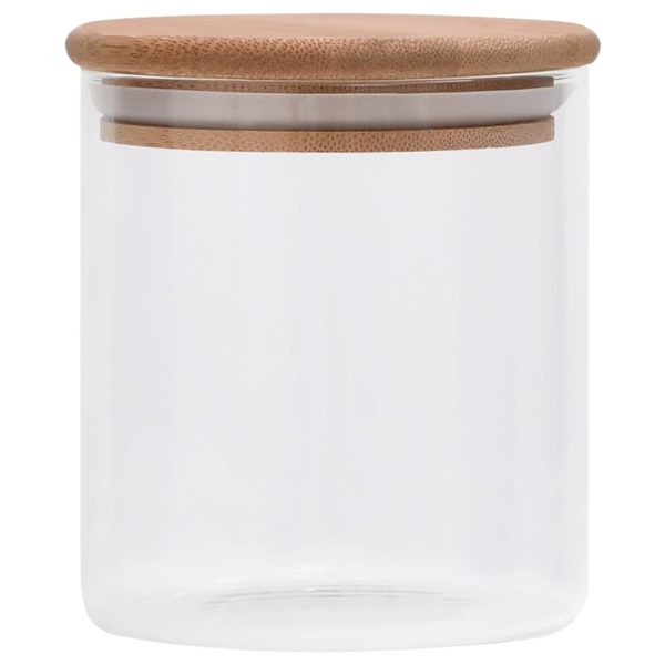 Frascos de vidro com tampas de bambu 6 pcs 600 ml - Image 3