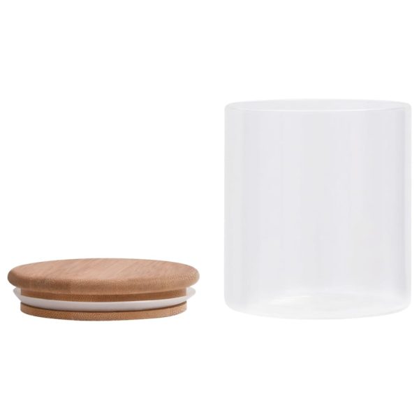 Frascos de vidro com tampas de bambu 6 pcs 600 ml - Image 4