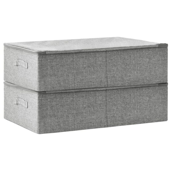 Caixas de arrumação 2 pcs tecido 70x40x18 cm cinzento - Image 3