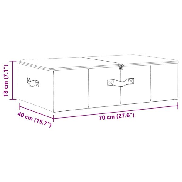 Caixa de arrumação tecido 70x40x18 cm cor creme - Image 9