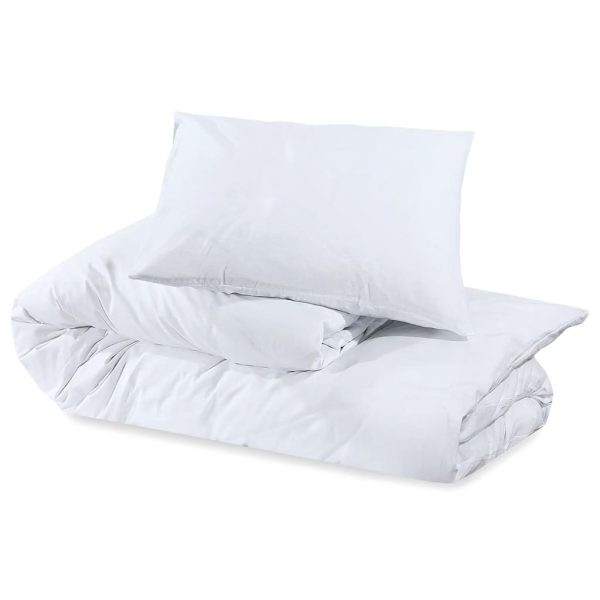 Conjunto de capa de edredão 140x200cm algodão branco - Image 5