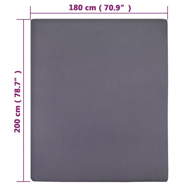 Lençol ajustável 180x200 cm algodão jersey antracite - Image 4