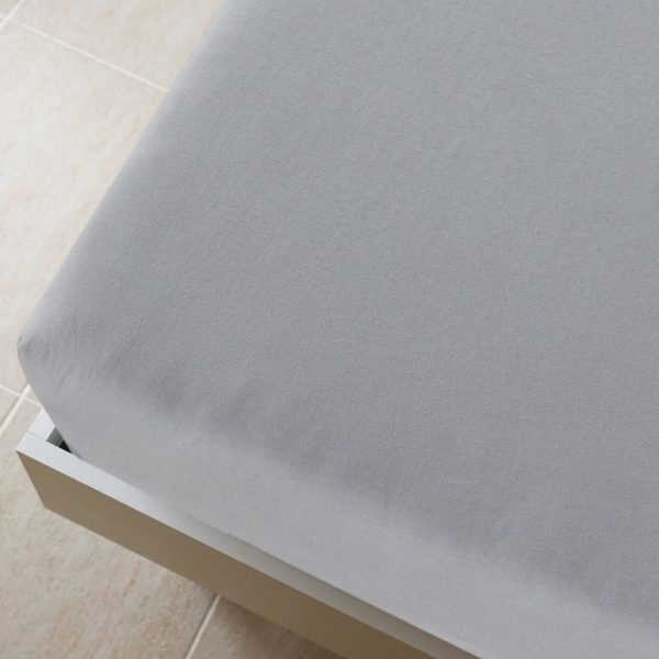 Lençóis ajustáveis 2 pcs 180x200 cm algodão jersey cinza - Image 3