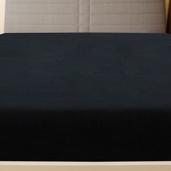 Lençóis ajustáveis 2 pcs 90x200 cm algodão jersey preto - Image 2