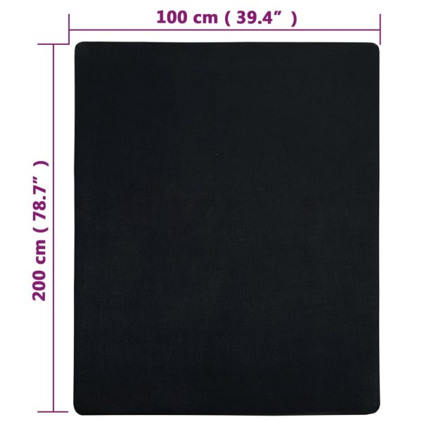 Lençóis ajustáveis 2 pcs 100x200 cm algodão jersey preto - Image 4