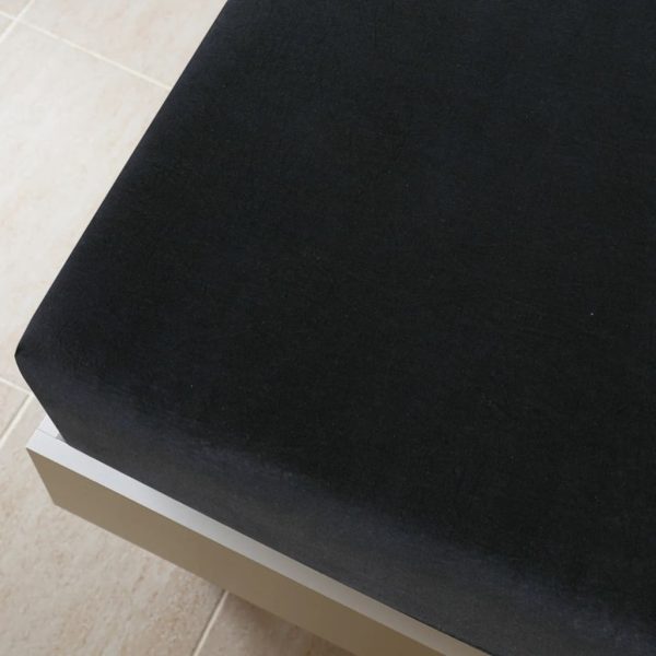 Lençóis ajustáveis 2 pcs 140x200 cm algodão jersey preto - Image 3