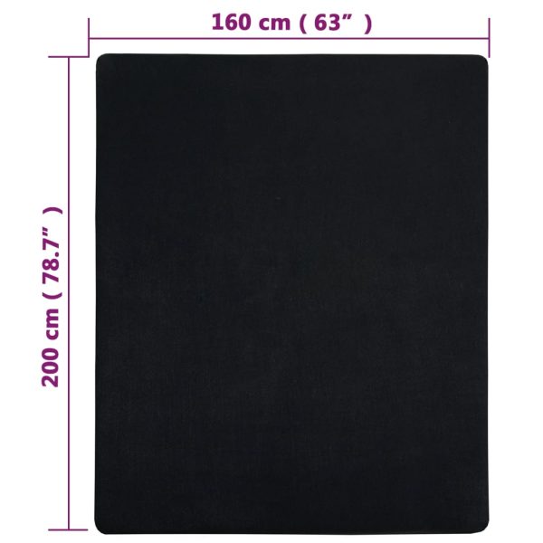 Lençol ajustável 160x200 cm algodão jersey preto - Image 4